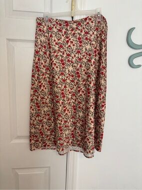 Midi silk shift skirt